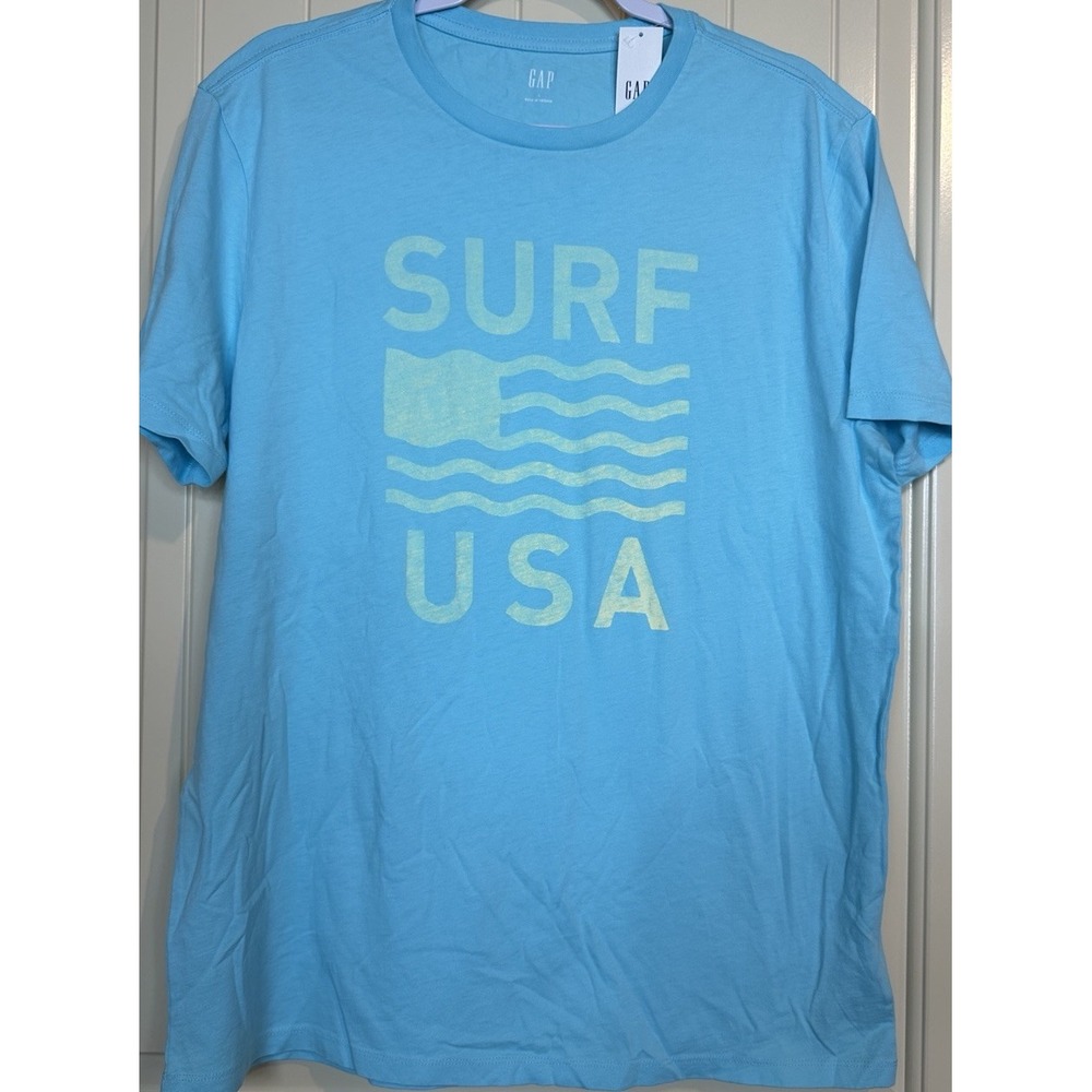 Gap Surf‎ USA flag blue cotton short sleeve t-shirt sz L NWT